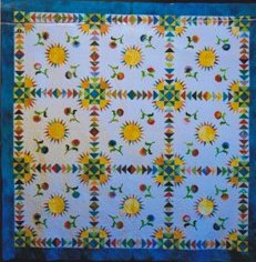 Sunshine  and Flowers 2010, long arm quilted