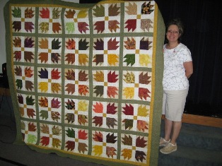 Each member that made a block received a chance to win. Quilted by Kayleen Allen